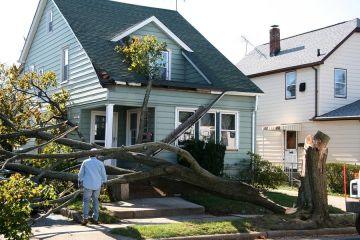 Winter storm damage to a home